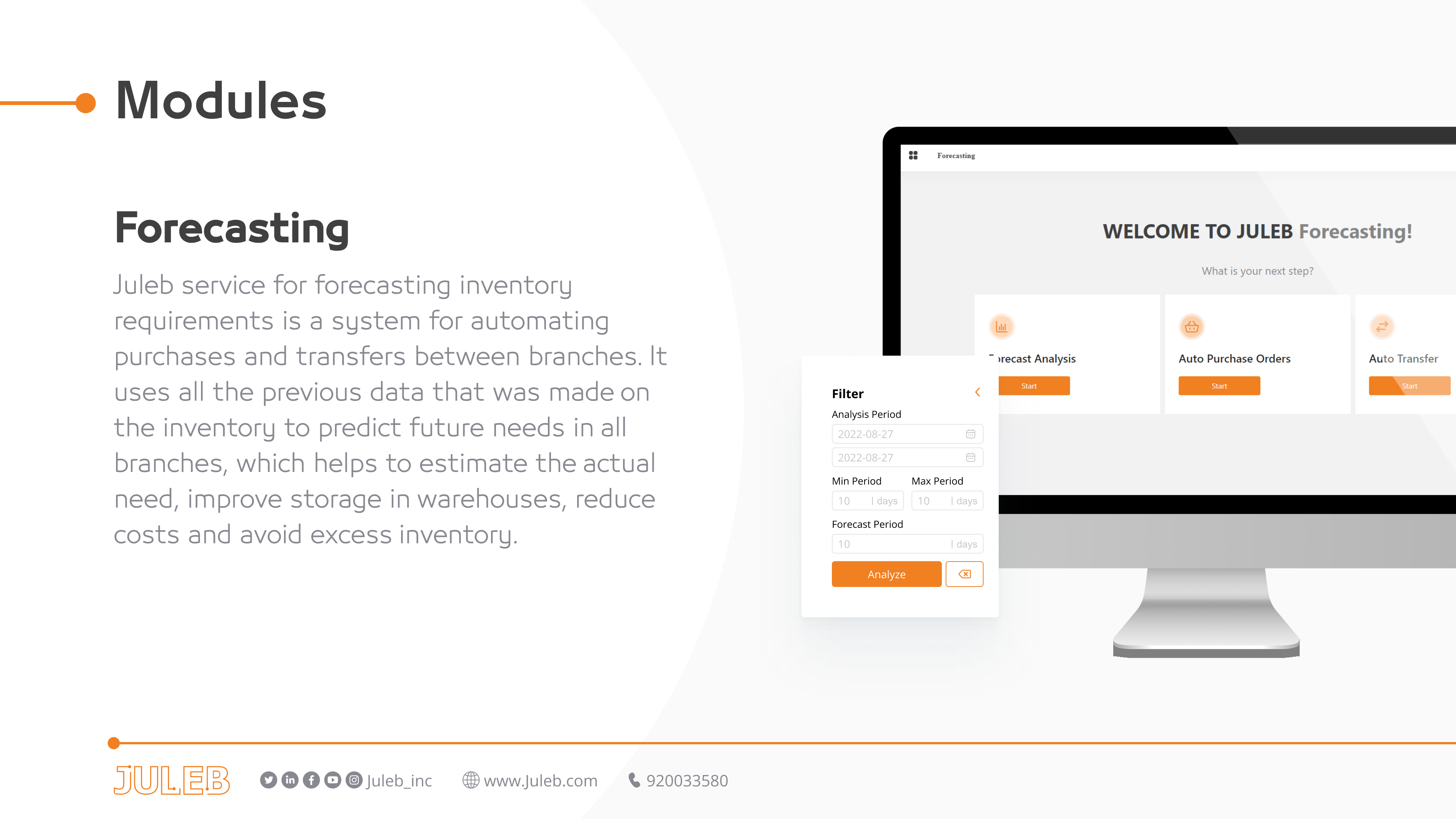 screenshot of Juleb ERP